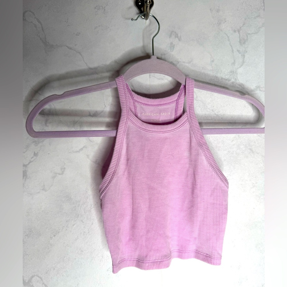 American eagle ribbed cropped tank